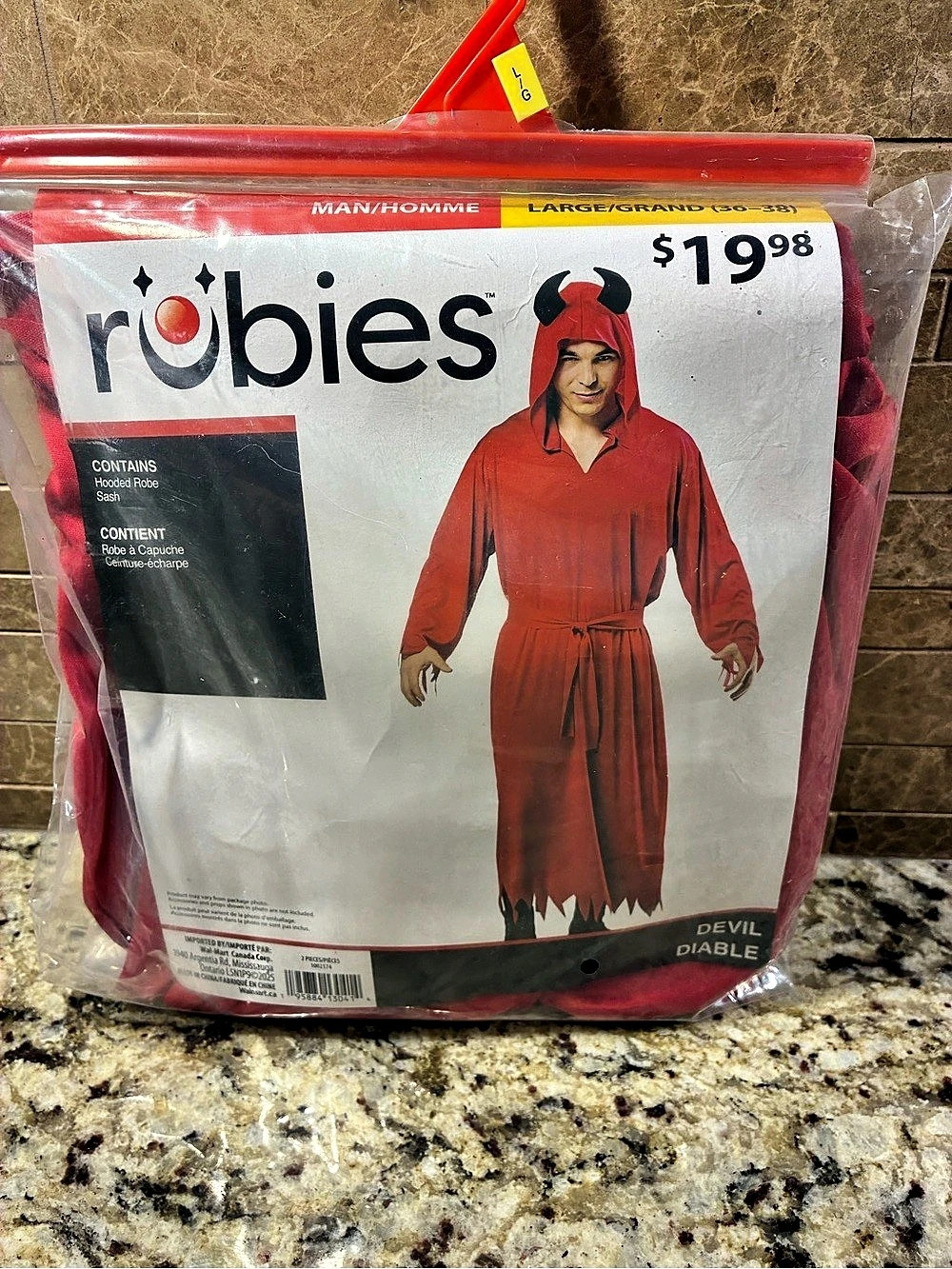 Devil Diable Hooded Robe Costume Girls Large Red Devil Costume NWT